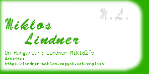 miklos lindner business card